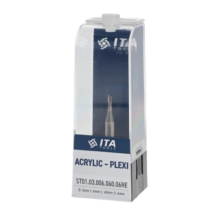Frez jednoostrzowy ITA Tools ST01 do plexi — opakowanie detaliczne Acrylic-Plexi