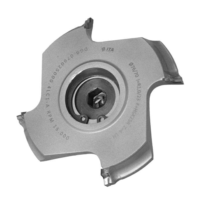 DGB.Cutter head PCD D=76/70 I=R1,0/23 F=HSK25R Z=4 H3,0 LH / IS HOMAG FF/IMA