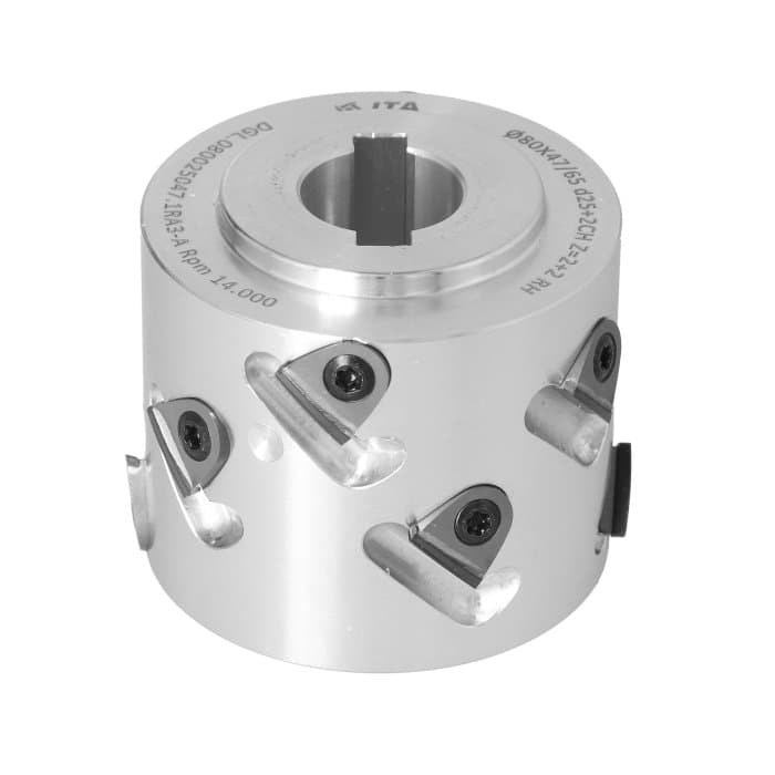 Premill DIA Cutter Heads with Replaceable Plates D=80 I=47/65 d=25+2CH Z=2+2 (10) H=3 RH