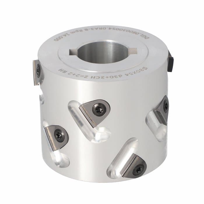 Premill DIA Cutter Heads with Replaceable Plates D=80 l=54 d=30+2CH Z=2+2 (10) a35° H=3 RH Type A /