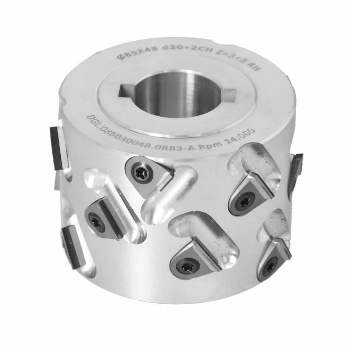 Premill DIA Cutter Heads with Replaceable Plates D=85 I=48 d=30+2CH Z=3+3 (15) a30° H=3 RH type B