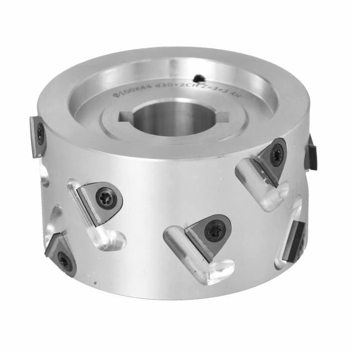 Premill DIA Cutter Heads with Replaceable Plates D=100 I=44 d=30+2CH Z=3+3 (12) a30° H=3 RH Type C /