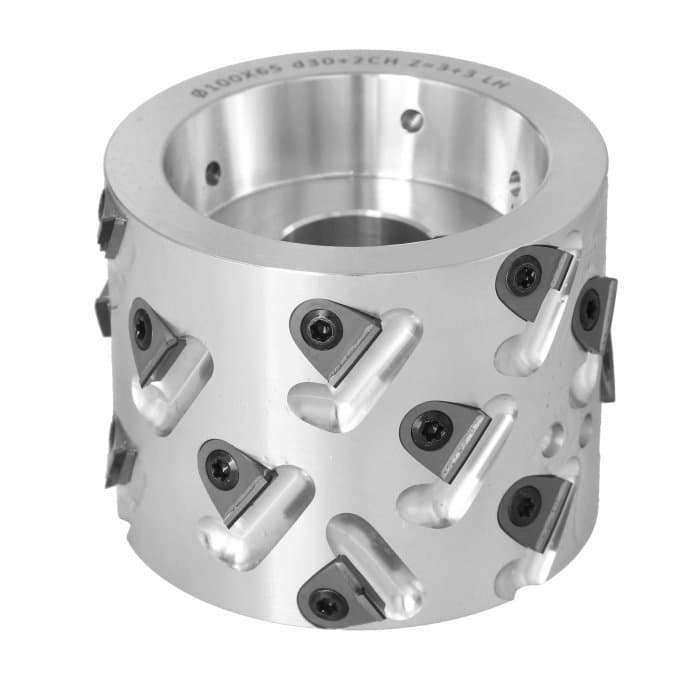 Premill DIA Cutter Heads with Replaceable Plates D=100 I=65 d=30+2CH Z=3+3 (18) a30° H=3 LH type B /