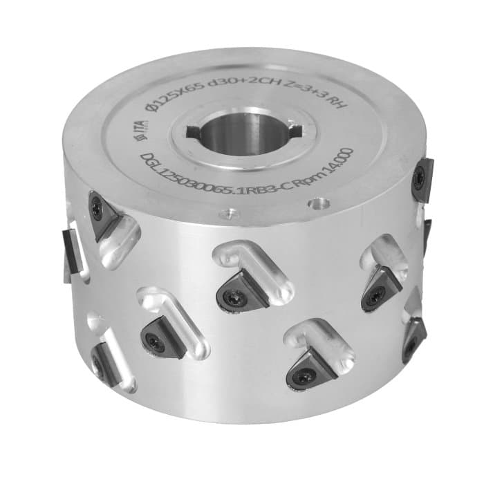 Premill DIA Cutter Heads with Replaceable Plates D=125 I=65 d=30+2CH Z=3+3 (18) a30° H=3 RH Type B