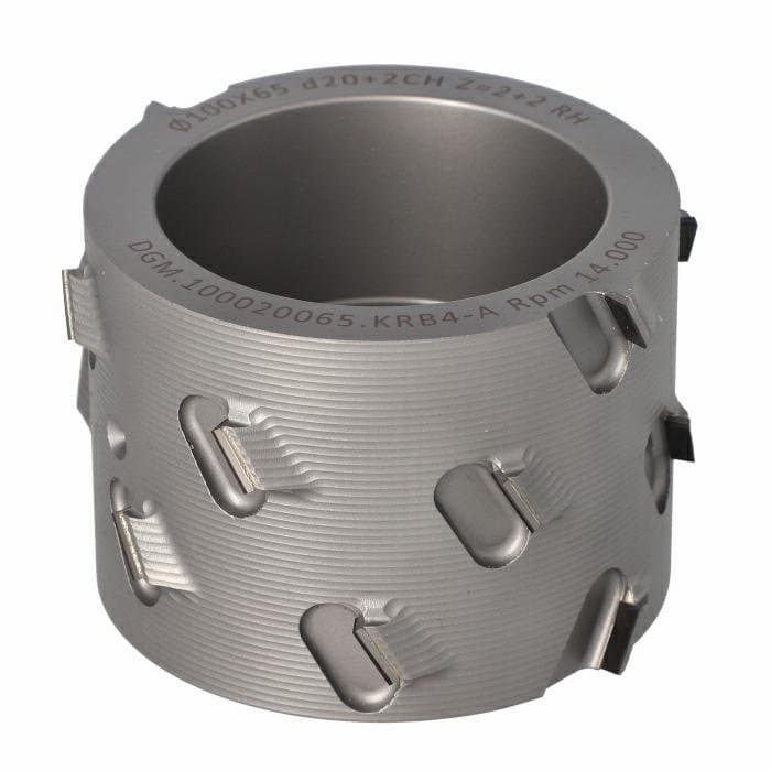 DGM.Cutterhead DIA D=100 I=65/75,5 d=20+2CH Z=2+2 (16) a30° H=4,5 RH type B 35 mm+collar down 5 mm