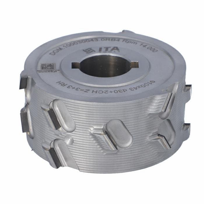 Pre-Mill Cutter DIA 3+3 D=100 I=43 d=30 +2CH  30° H=4,5 (15) Type B RH Lownoise