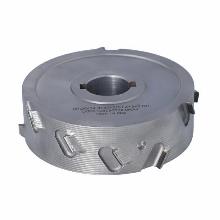 Pre-Mill Cutter DIA 3+3 D=125 I=34 d=30 +2CH  30° H=4,5 (12) Type A RH Lownoise