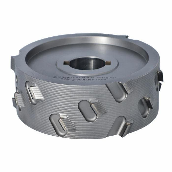 Pre-Mill Cutter DIA 3+3 D=125 I=43 d=30 +2CH  30° H=4,5 (18) Type B RH Lownoise