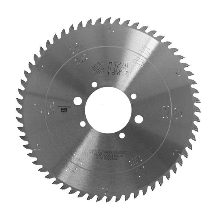 Diamond Panel sizing saw blade (EA) D=320 F=80 Z=60 K=4,4 P=3,2 PH: 4/9/100+2/14/110 H=8 FZ/TR