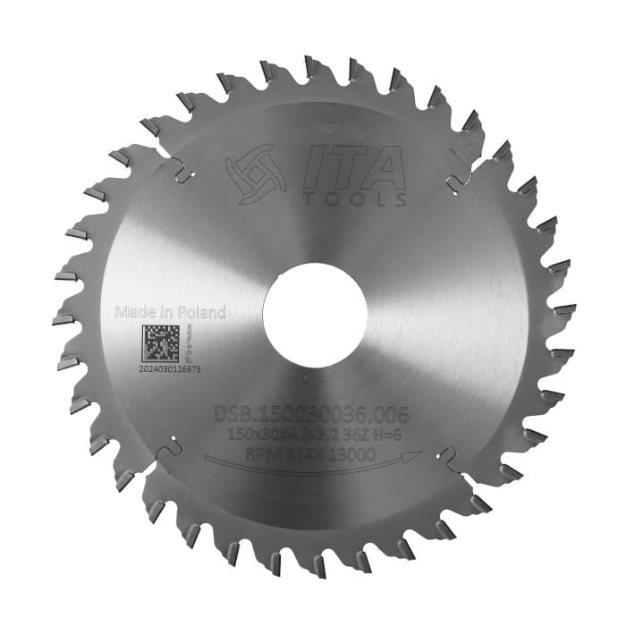 Diamond scoring (EA) D=150 F= 30 Z= 36 K=4,3/5,2 P=3,2 H=6 conical (KON/FZ)