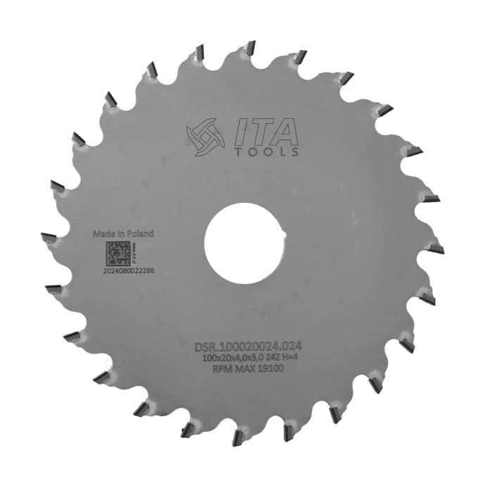 Grooving blade PCD  D=100 F= 20 Z= 24 K/P=4,0/3,0 H4,0 FZ/FA