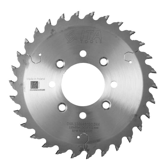 DSR.Sawblade DIA D=120 F= 35 Z= 30 K/P=4,0/2,8 H=4 FP PH: 4/M5/50RH + 4/M5/50LH