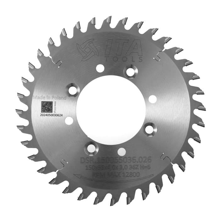 DSR.Sawblade DIA D=150 F= 55 Z= 36 K/P=4,0/3,0 H=6 FP PH: 4/M6(6,5-12)/68 RH + 4/M6(6,5-12)/68 LH
