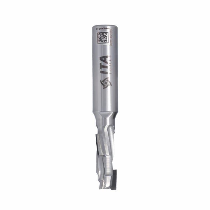 Router Bit DIA Z1+1 D=10 I= 25 L= 75 S=12x40 RH  3PCD+1 HM H2,5 3 helix wings body  STAINLESS STEEL