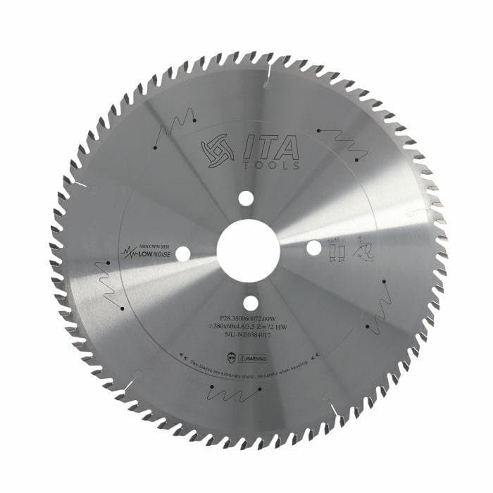 Panel sizing saw blade D=380 F= 60 Z= 72 K/P=4,8/3,5 FZ/TR PH:2/14/100+2/14/125