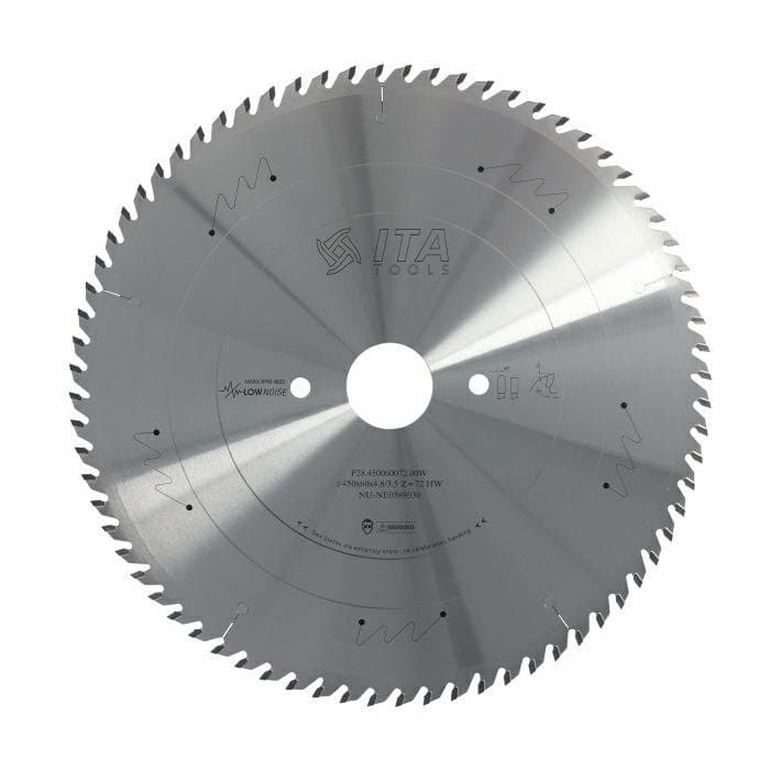 Panel sizing saw blade D=450 F= 60 Z= 72 K/P=4,8/3,5 TP PH: 2/14/125