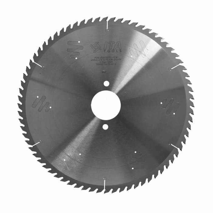 Panel sizing saw blade D=450 F= 75 Z= 72 K/P=4,4/3,2 FZ/TR NANO PH:2/14/110 special nano grain