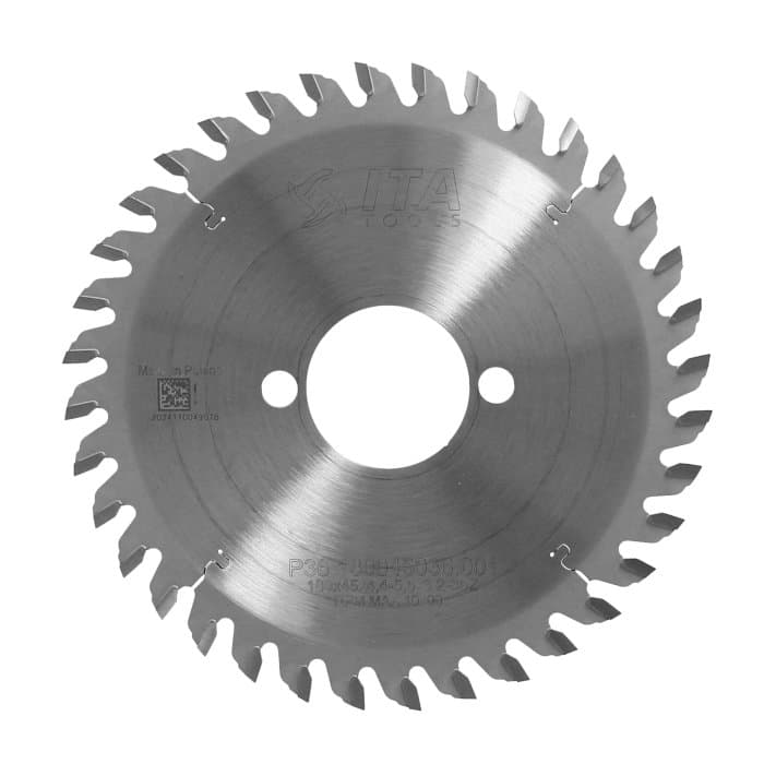 (M) Conical scoring blade D=180 F= 45 Z= 36 K=4,4-5,6 P=3,2 CON-ALT5° PH: 2/10/60