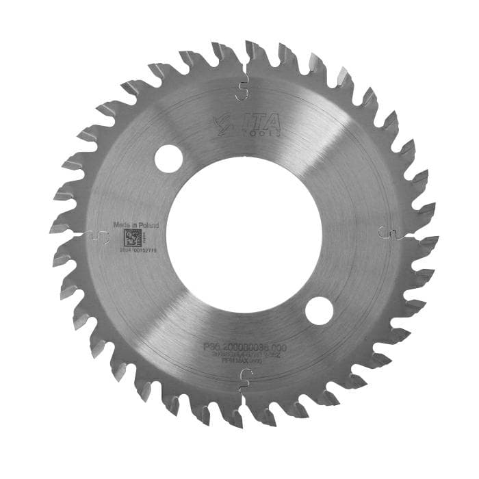(M) Conical scoring blade D=200 F= 80 Z= 36 K=4,4-5,6 P=3,2 CON-ALT5° PH: 2/14/110