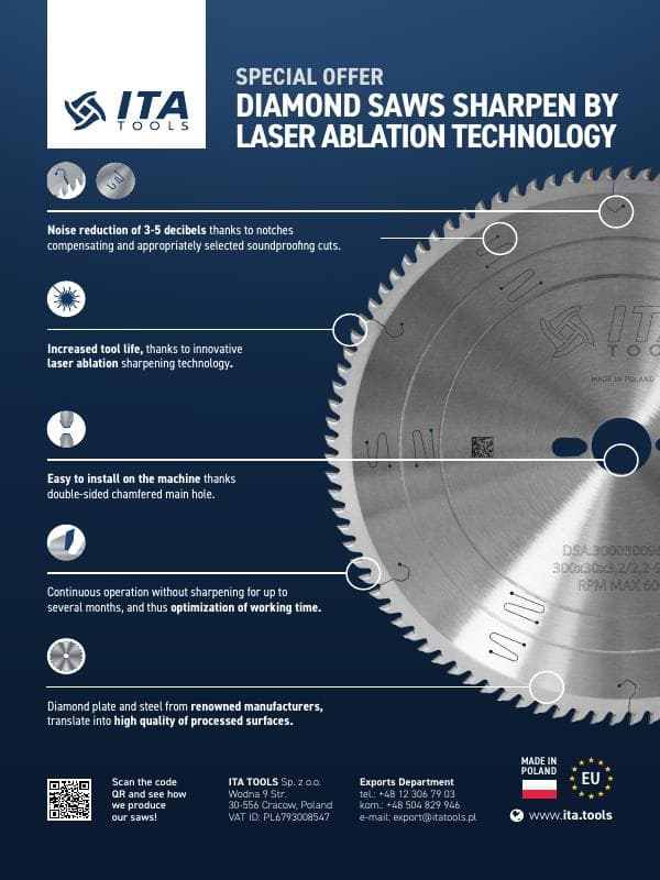 Diamond saws sharpened by laser ablation technology