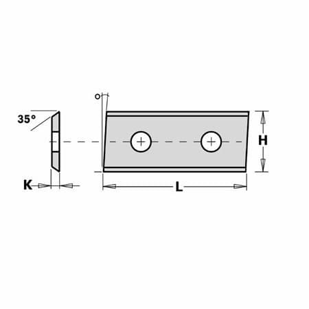 Two-edge, two-hole, right-hand interchangeable knives (12)