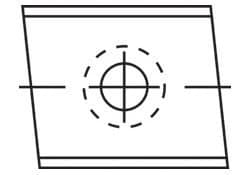 Two-edge, single-hole, left-handed interchangeable knives with chamfer (6)