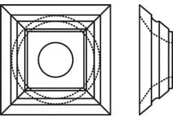 Four-edge, square, single-hole, special knives (24)