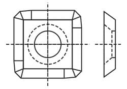 Four-edge, square, single-hole, left-handed interchangeable knives - LEDINEK system (28)