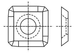 Four-edge, square, single-hole, left-handed interchangeable knives - LEDINEK system (27)