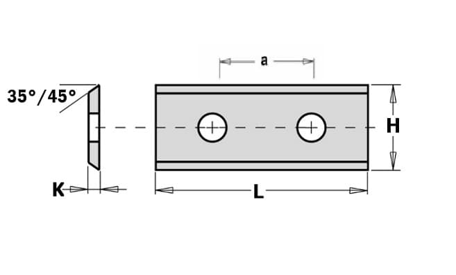 Two-edge, two-hole interchangeable knives (2)