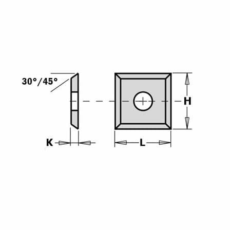 Four-edge, square, single-hole interchangeable knives (20)