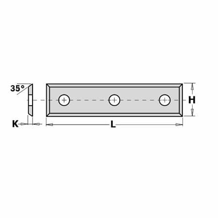 Four-edge, three-hole interchangeable knives (19)