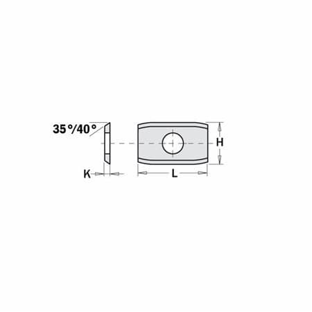 Two-edge, single-hole interchangeable knives with rounded corners (15)