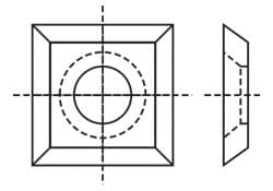 Four-edge, square, single-hole, with chamfer (21)